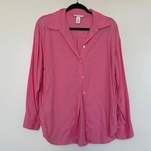 H&M Soft Pink Linen Blend Shirt